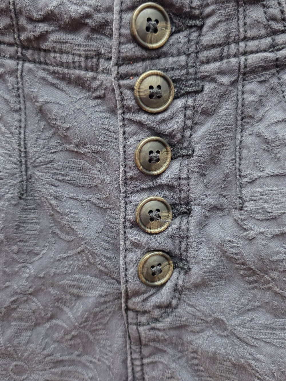 Pilcro and the Letterpress Anthropologie Ankle Charcoal Gray Floral Pants 27 - Picture 4 of 8